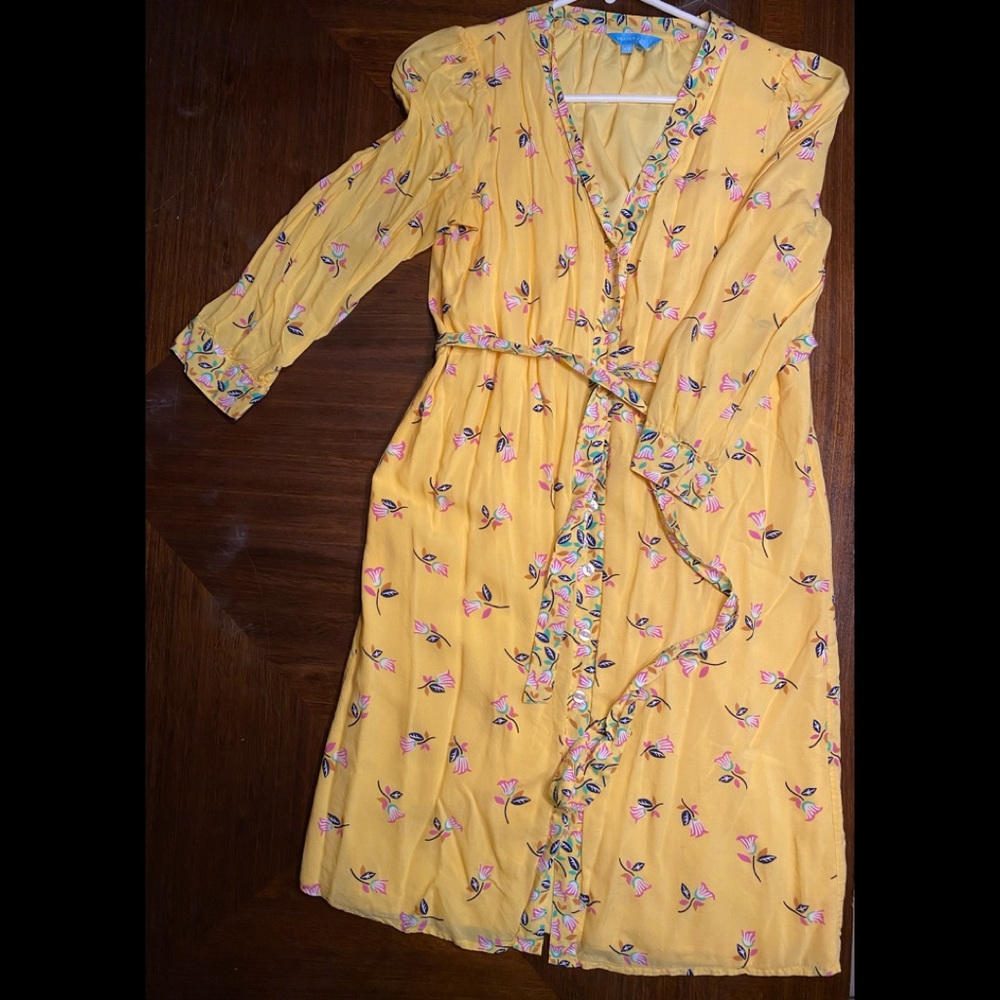 Yellow tulip print Draper James dress S